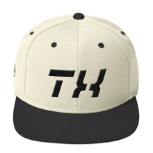 Texas - Flat Brim Hat - Black Embroidery - TX - Many Hat Color Options Available