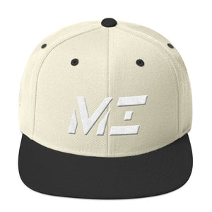 Michigan - Flat Brim Hat - White Embroidery - MI - Many Hat Color Options Available