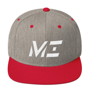 Michigan - Flat Brim Hat - White Embroidery - MI - Many Hat Color Options Available
