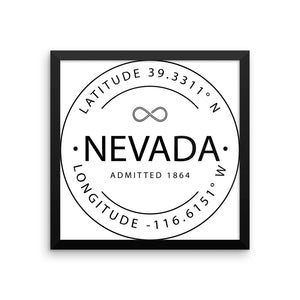 Nevada - Framed Print - Latitude & Longitude