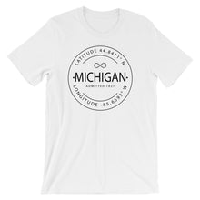 Michigan - Short-Sleeve Unisex T-Shirt - Latitude & Longitude