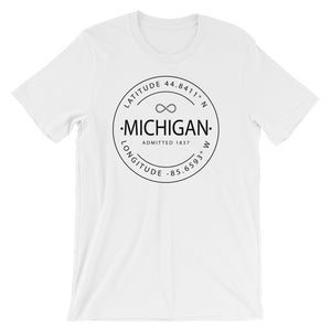 Michigan - Short-Sleeve Unisex T-Shirt - Latitude & Longitude