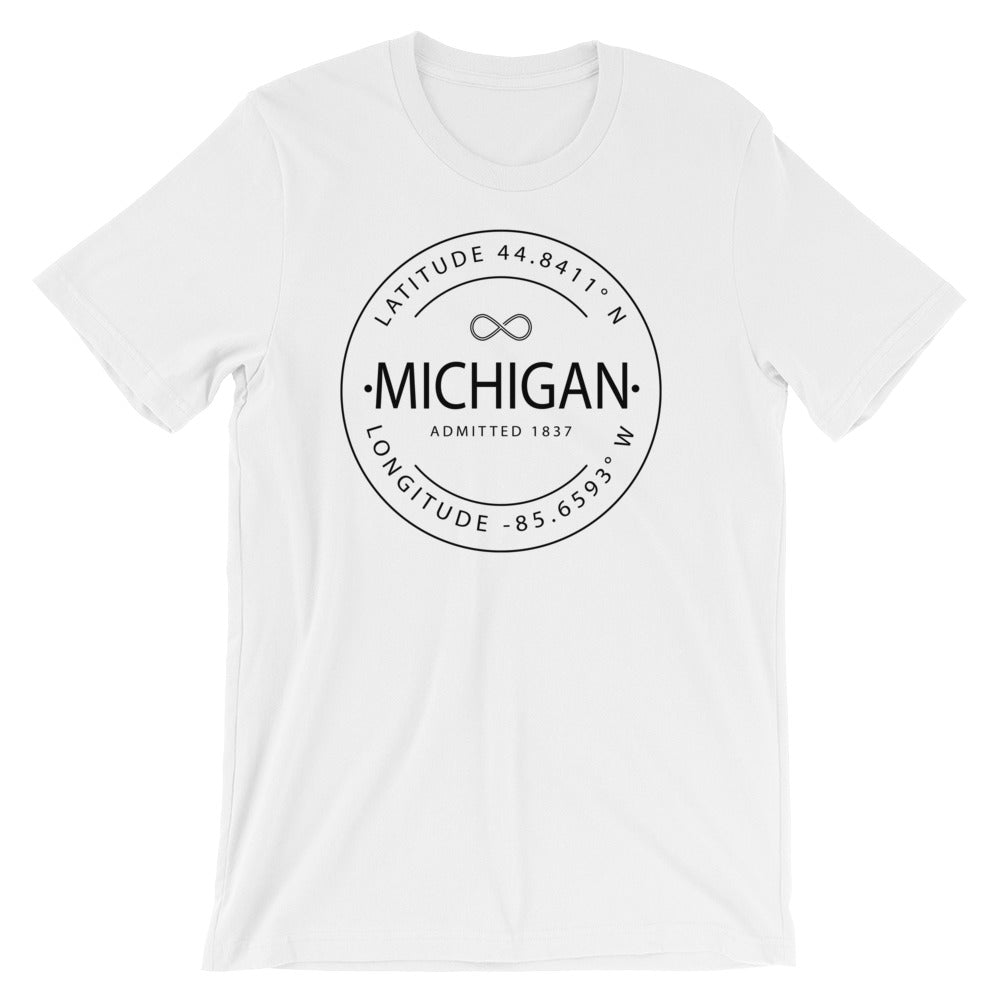 Michigan - Short-Sleeve Unisex T-Shirt - Latitude & Longitude