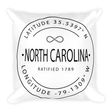 North Carolina - Throw Pillow - Latitude & Longitude