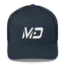 Maryland - Mesh Back Trucker Cap - White Embroidery - MD - Many Hat Color Options Available
