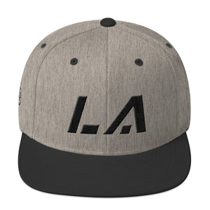 Louisiana - Flat Brim Hat - Black Embroidery - LA - Many Hat Color Options Available