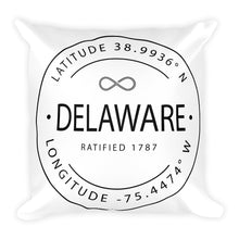 Delaware - Throw Pillow - Latitude & Longitude