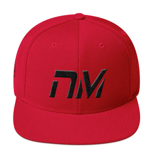 New Mexico - Flat Brim Hat - Black Embroidery - NM - Many Hat Color Options Available