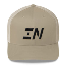 Indiana - Mesh Back Trucker Cap - Black Embroidery - IN - Many Hat Color Options Available