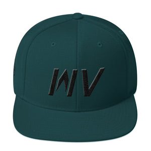 West Virginia - Flat Brim Hat - Black Embroidery - WV - Many Hat Color Options Available