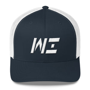 Wisconsin - Mesh Back Trucker Cap - White Embroidery - WI - Many Hat Color Options Available
