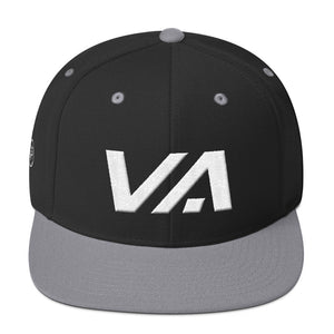 Virginia - Flat Brim Hat - White Embroidery - VA - Many Hat Color Options Available