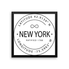 New York - Framed Print - Latitude & Longitude