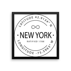 New York - Framed Print - Latitude & Longitude
