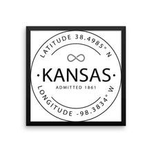 Kansas - Framed Print - Latitude & Longitude