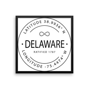 Delaware - Framed Print - Latitude & Longitude
