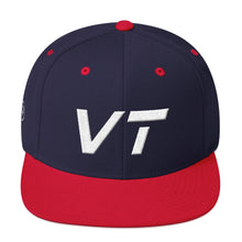 Vermont - Flat Brim Hat - White Embroidery - VT - Many Hat Color Options Available