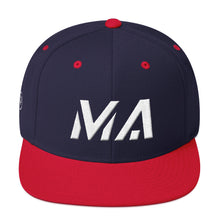 Massachusetts - Flat Brim Hat - White Embroidery - MA - Many Hat Color Options Available