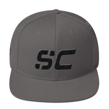 South Carolina - Flat Brim Hat - Black Embroidery - SC - Many Hat Color Options Available
