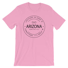 Arizona - Short-Sleeve Unisex T-Shirt - Latitude & Longitude