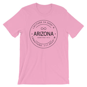 Arizona - Short-Sleeve Unisex T-Shirt - Latitude & Longitude