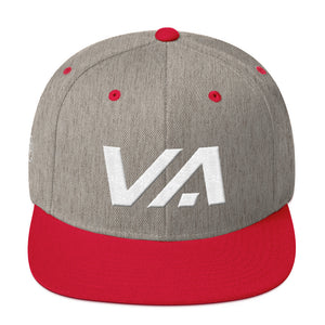 Virginia - Flat Brim Hat - White Embroidery - VA - Many Hat Color Options Available