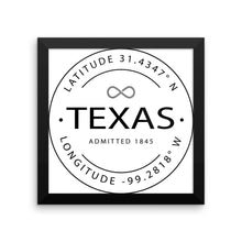 Texas - Framed Print - Latitude & Longitude