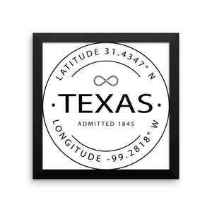Texas - Framed Print - Latitude & Longitude