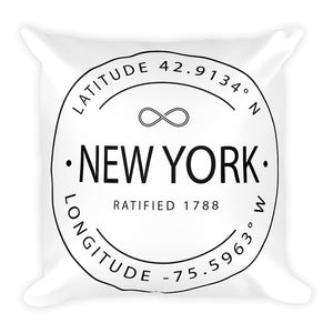 New York - Throw Pillow - Latitude & Longitude