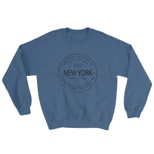 New York - Crewneck Sweatshirt - Latitude & Longitude