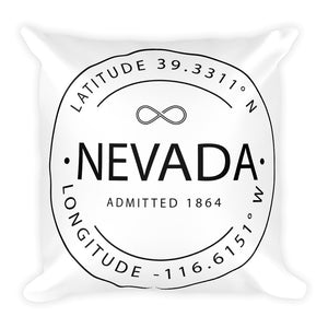 Nevada - Throw Pillow - Latitude & Longitude