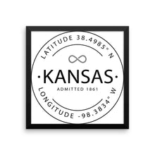 Kansas - Framed Print - Latitude & Longitude