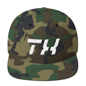 Texas - Flat Brim Hat - White Embroidery - TX - Many Hat Color Options Available