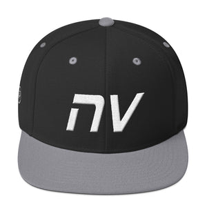 Nevada - Flat Brim Hat - White Embroidery - NV - Many Hat Color Options Available