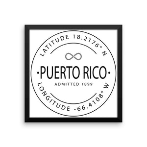 Puerto Rico - Framed Print - Latitude & Longitude