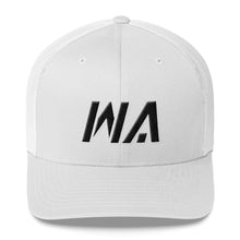Washington - Mesh Back Trucker Cap - Black Embroidery - WA - Many Hat Color Options Available