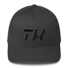 Texas - Structured Twill Cap - Black Embroidery - TX - Many Hat Color Options Available