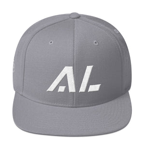 Alabama - Flat Brim Hat - White Embroidery - AL - Many Hat Color Options Available