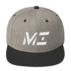 Michigan - Flat Brim Hat - White Embroidery - MI - Many Hat Color Options Available