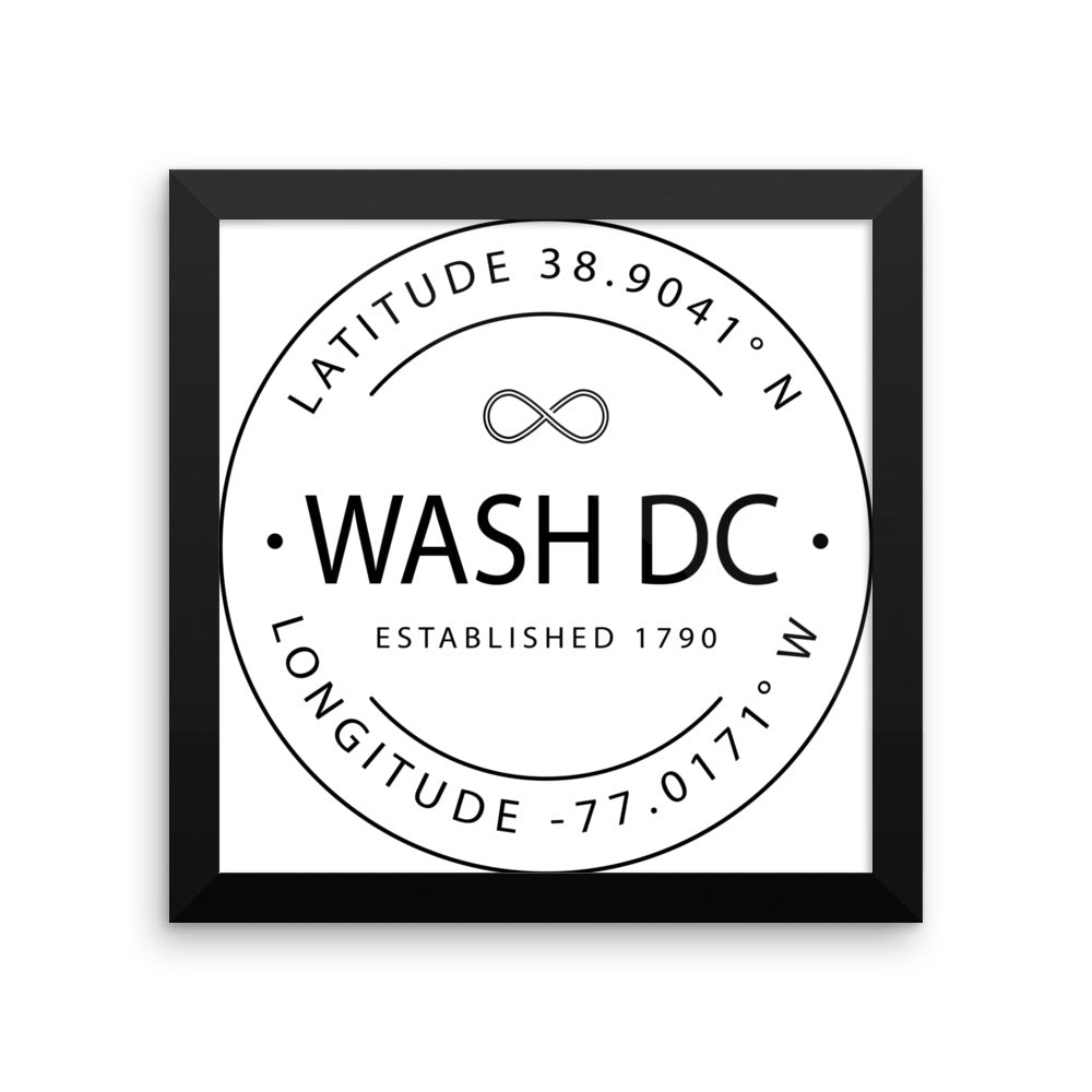 Washington DC - Framed Print - Latitude & Longitude