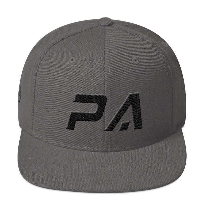 Pennsylvania - Flat Brim Hat - Black Embroidery - PA - Many Hat Color Options Available