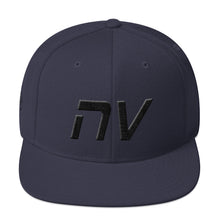 Nevada - Flat Brim Hat - Black Embroidery - NV - Many Hat Color Options Available