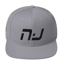 New Jersey - Flat Brim Hat - Black Embroidery - NJ - Many Hat Color Options Available