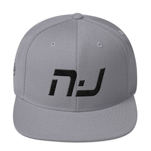 New Jersey - Flat Brim Hat - Black Embroidery - NJ - Many Hat Color Options Available