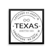 Texas - Framed Print - Latitude & Longitude