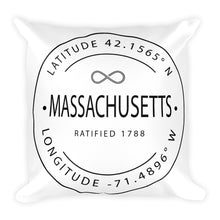 Massachusetts - Throw Pillow - Latitude & Longitude