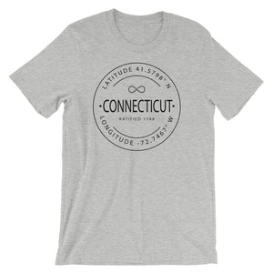 Connecticut - Short-Sleeve Unisex T-Shirt - Latitude & Longitude