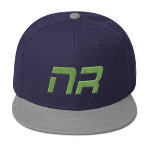 Native Realm - Flat Brim Hat - Green Embroidery - NR - Many Hat Color Options Available