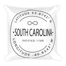 South Carolina - Throw Pillow - Latitude & Longitude