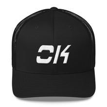 Oklahoma - Mesh Back Trucker Cap - White Embroidery - OK - Many Hat Color Options Available